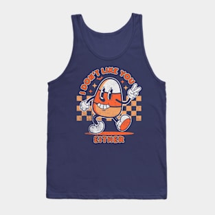 I Don't Like You Either Funny Candy Corn Retro Halloween Tank Top